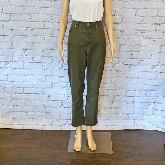 BANANA REPUBLIC, Moss green ultra high rise slim fit coated jeans - Picture 5 of 12